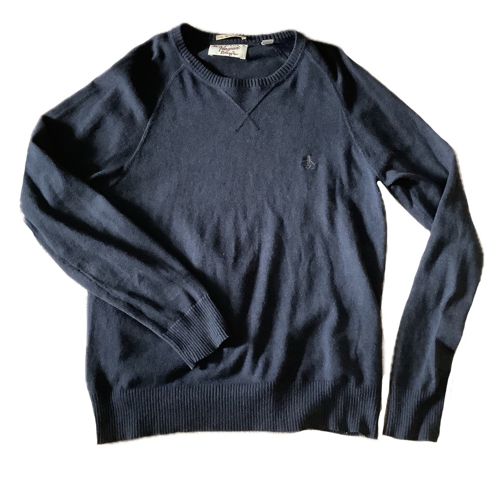 original penguin luxe cotton cashmere dark blue sweater size medium